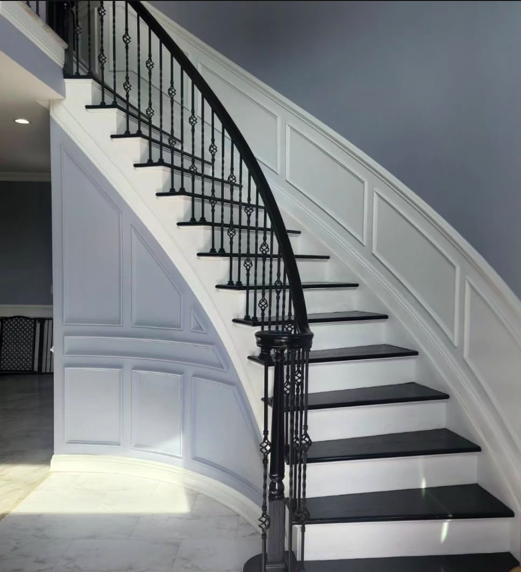 Staircase renovation before and after